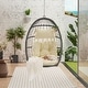 preview thumbnail 20 of 21, Outdoor Garden Rattan Egg Swing Chair Hanging Chair