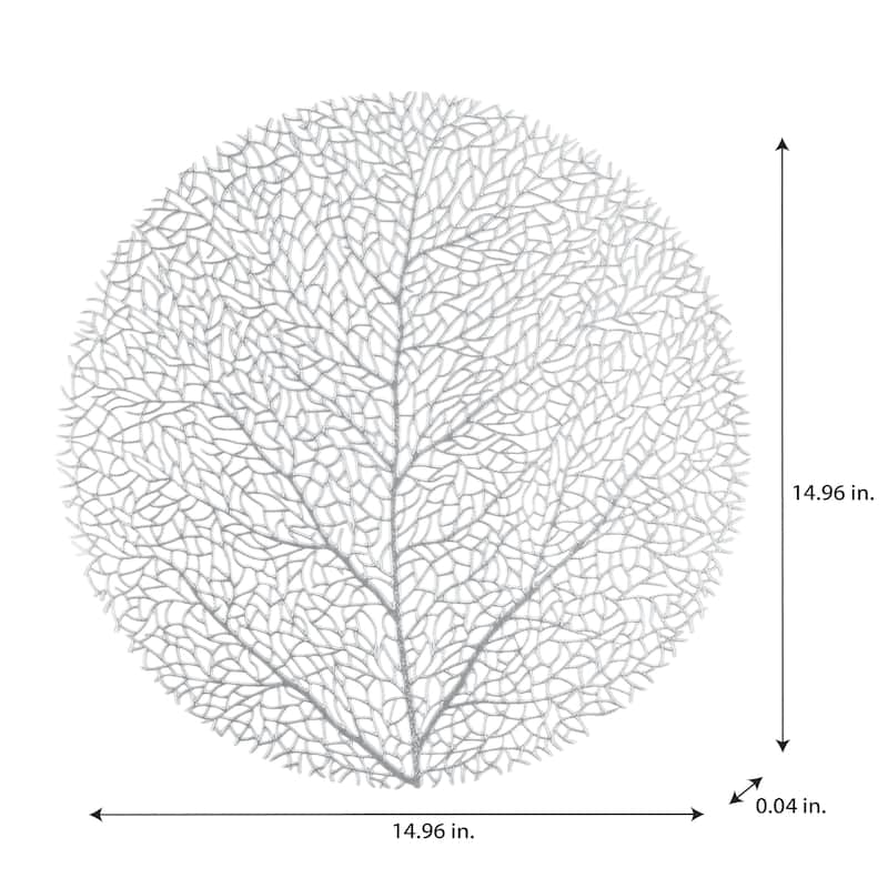Home Details 4 Pack Round Tree Laser Cut Placemat