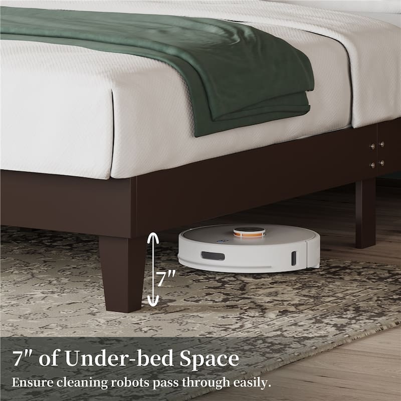 Yaheetech Farmhouse Wood Bed Platform No Box Spring Needed