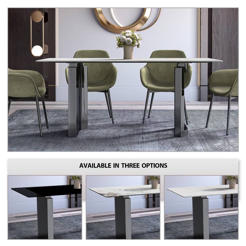 Astra Series Dining Table with Sintered Stone/Glass Top