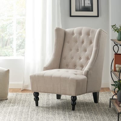 Christopher Knight Home Toddman Tufted High-Back Club Chair - 27.25" L x 33.75" W x 38.50" H