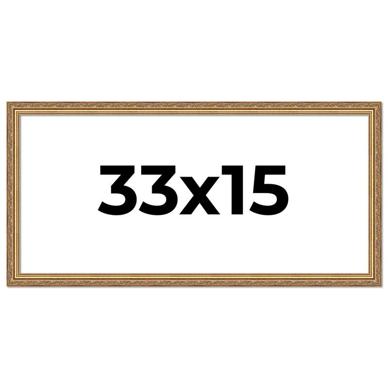 33x15 Frame Red Solid Wood Picture Frame Width 1.75 Inches | Interior Frame Depth 1 13/16 Inches