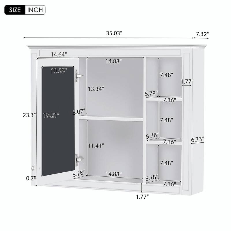 36'' Bathroom Vanity with Top Sink - Modern Storage Cabinet with Mirror