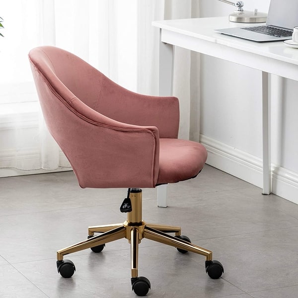 rose gold dressing table chair RoseGold Velvet Office Task Beauty Dresser Vanity Elegant Quality Executive Fashionable Plush Golden Frame - Bed Bath & Beyond STATEMENT-GOWN