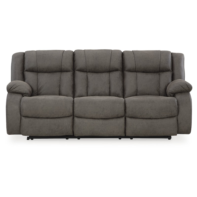 Signature Design by Ashley First Base Gunmetal Reclining Sofa - 86"W x 40"D x 41"H