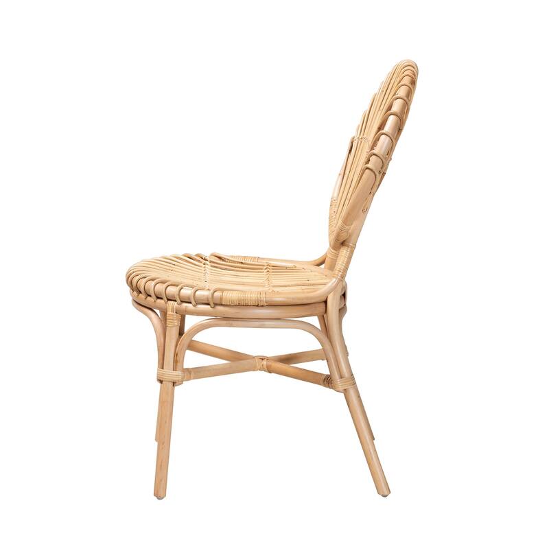 Iris Modern Bohemian Natural Brown Rattan Dining Chair