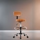 preview thumbnail 5 of 54, Adjustable Rolling Work Stool with Faux Leather Seat and Foldable Footrest, Versatile Stool for Home Office, Vanity,