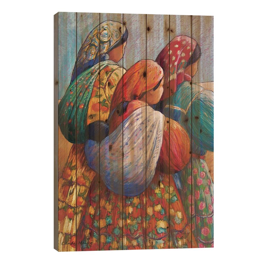 Tarahumara Women Print On Wood by Candy Mayer - Multi-Color