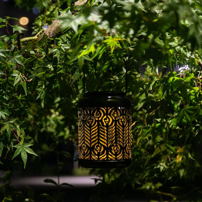 Adeco Solar Outdoor Metal Lanterns with Hanging Handle
