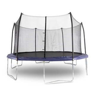 Trampolines Jump N' Dunk Trampoline with Enclosure Net (15FT) - Basketball Trampoline - Navy