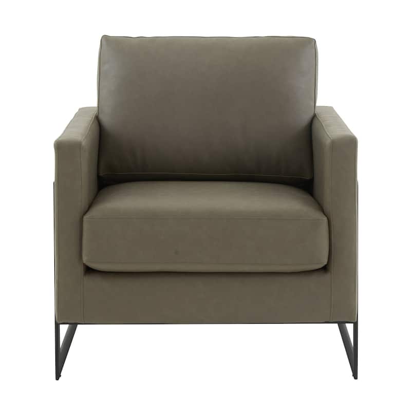 Lincoln Upholstered Velvet Single-Seater Sofa Fabric Accent Chair in Stainless Steel with Removable Cushions - 35"