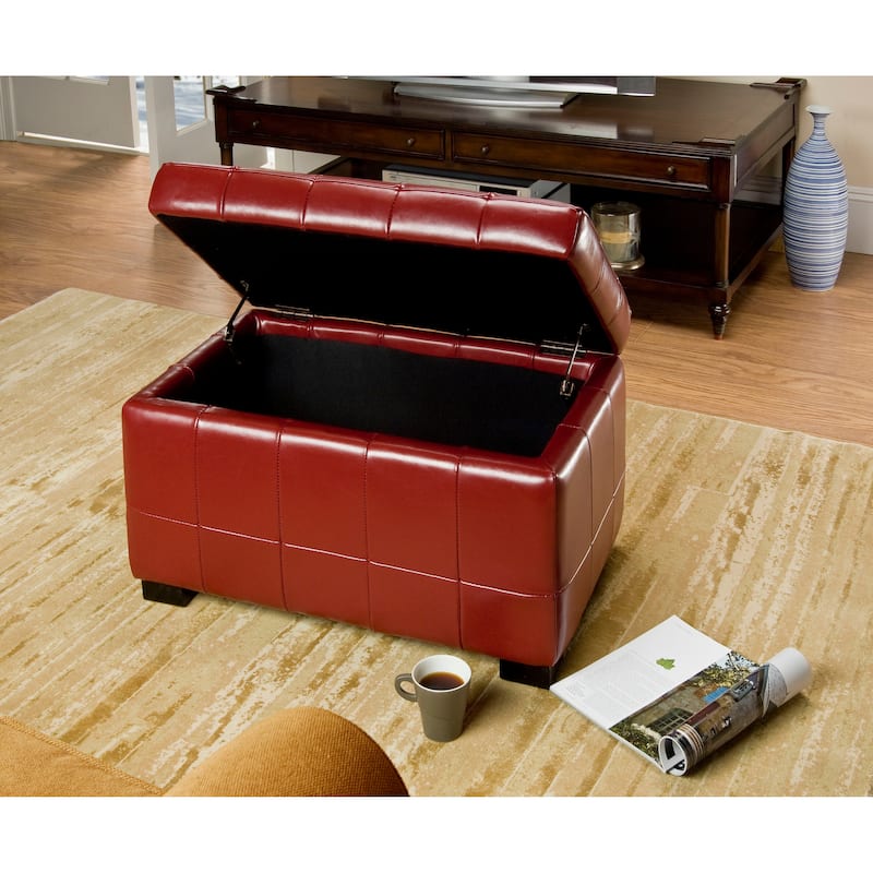 SAFAVIEH Lissa Red Manhattan Storage Bench - 30" x 18" x 17" - 30Wx18Dx17H