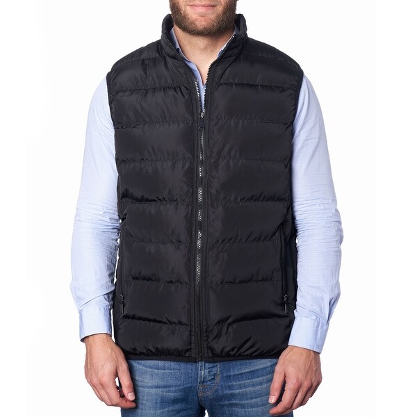 ATGTAOS Men/'s Down Cotton Vest Solid Color Stand Collar Thicken Warm Sleeveless Jacket
