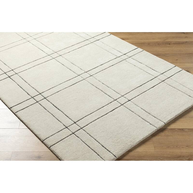 Keshaun Casual Solid Color Wool Area Rug