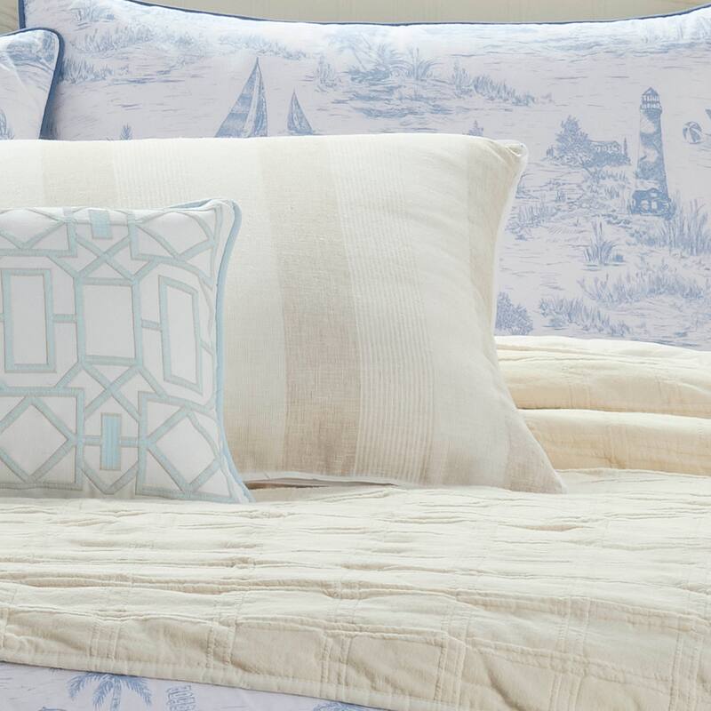Southern Tide Batten Square Linen Decorative Pillow