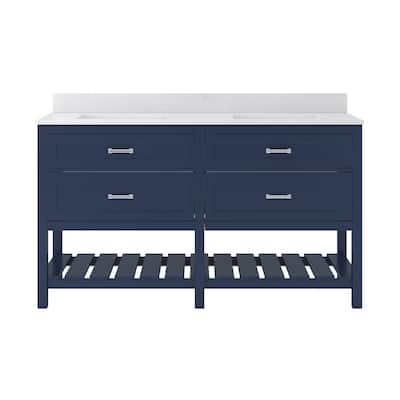 CRAFT + MAIN LSVT6122D-QCV Lawson 61" Free Standing Double Basin