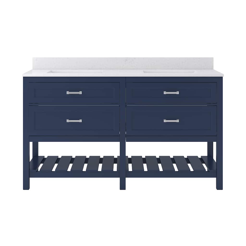 CRAFT + MAIN LSVT6122D-QCV Lawson 61" Free Standing Double Basin