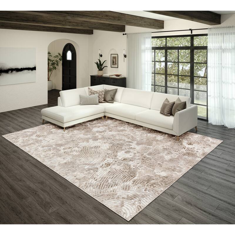 Ansley Vintage Tan Modern Abstract Rug