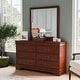 preview thumbnail 12 of 21, Furniture of America Devi Traditional Solid Wood 2-piece Dresser and Mirror Set Cherry