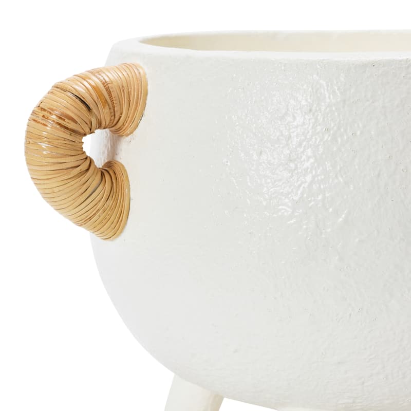 Terracotta Planter w/ Rattan Accent