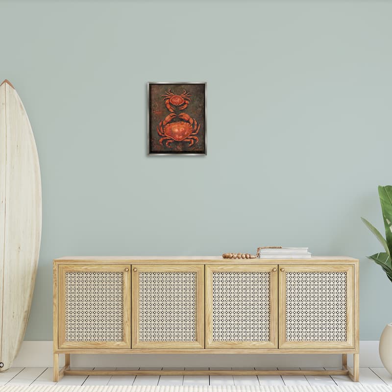 Stupell Small & Large Crab Pair Framed Floater Canvas Wall Art Design By Jody Bergsma