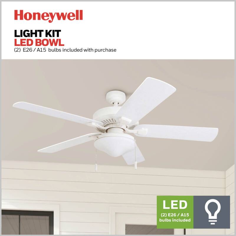 52" Honeywell Belmar Wet Rated Indoor/Outdoor Ceiling Fan, No Light