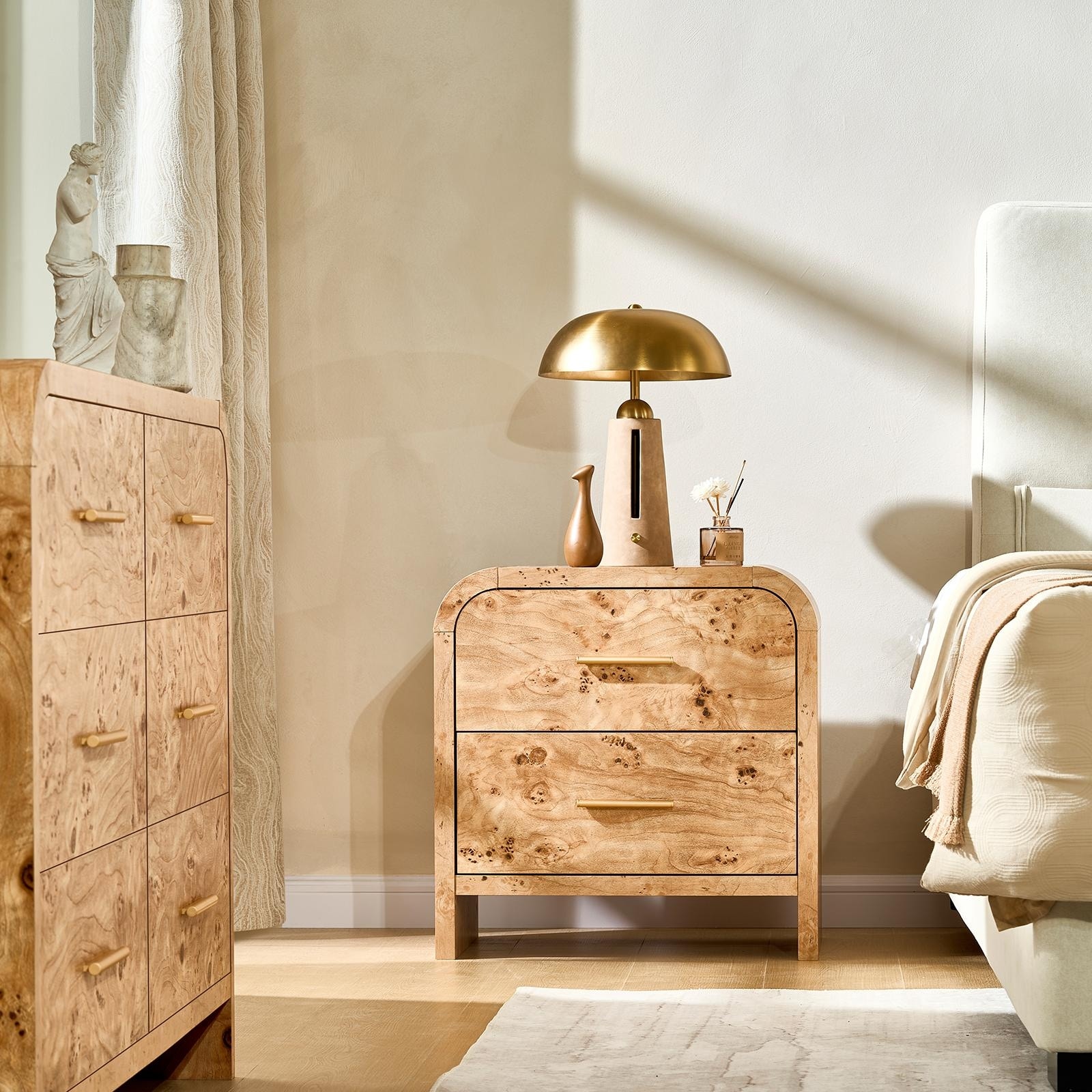 2-Drawer Nightstand - Extra Storage, Heavy-Duty Build Set of 2