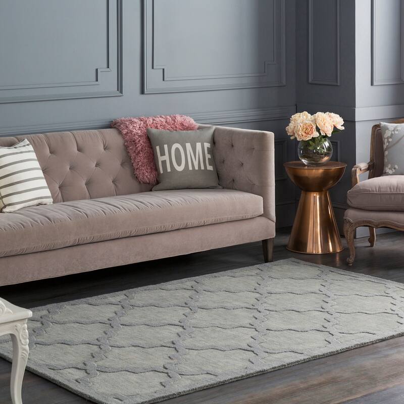 Hand-Tufted Amy Tone-on-Tone Lattice Wool Area Rug
