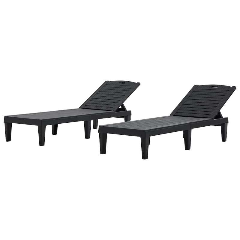 2-Piece Outdoor Chaise Lounge Set – Adjustable Resin Pool Chairs for Patio, Poolside or Beach‌