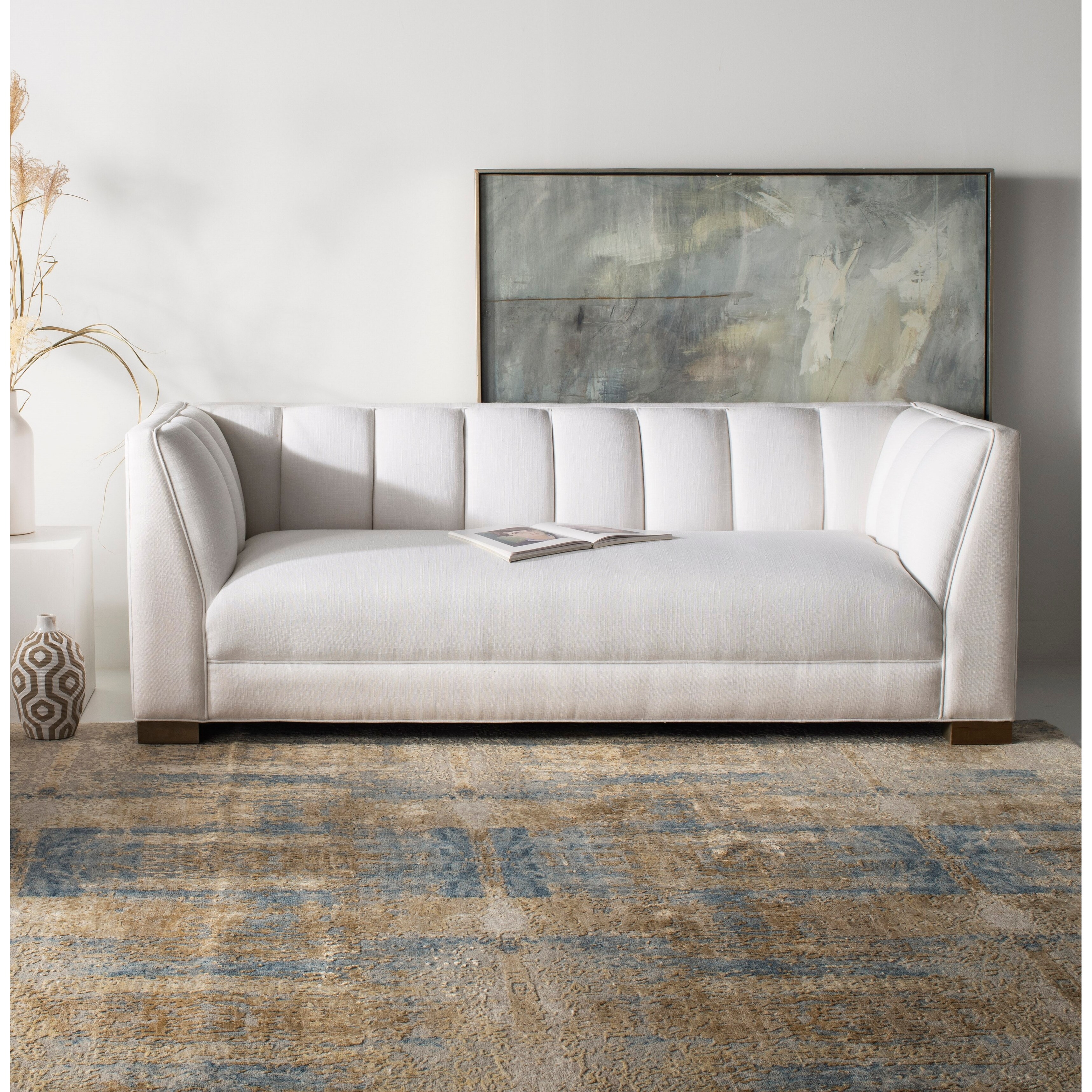 Shop Safavieh Couture Beverly White Linen Blend Sofa With Birch