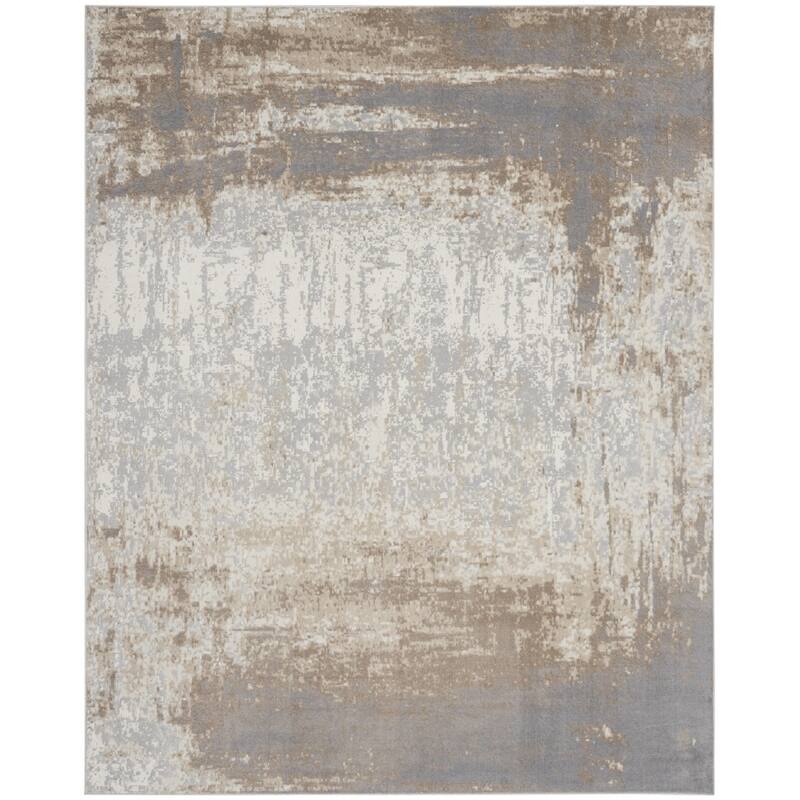Bubip Power Loomed Abstract Modern Non Skid Stain Resistant Low Pile Area Rug By HomeRoots