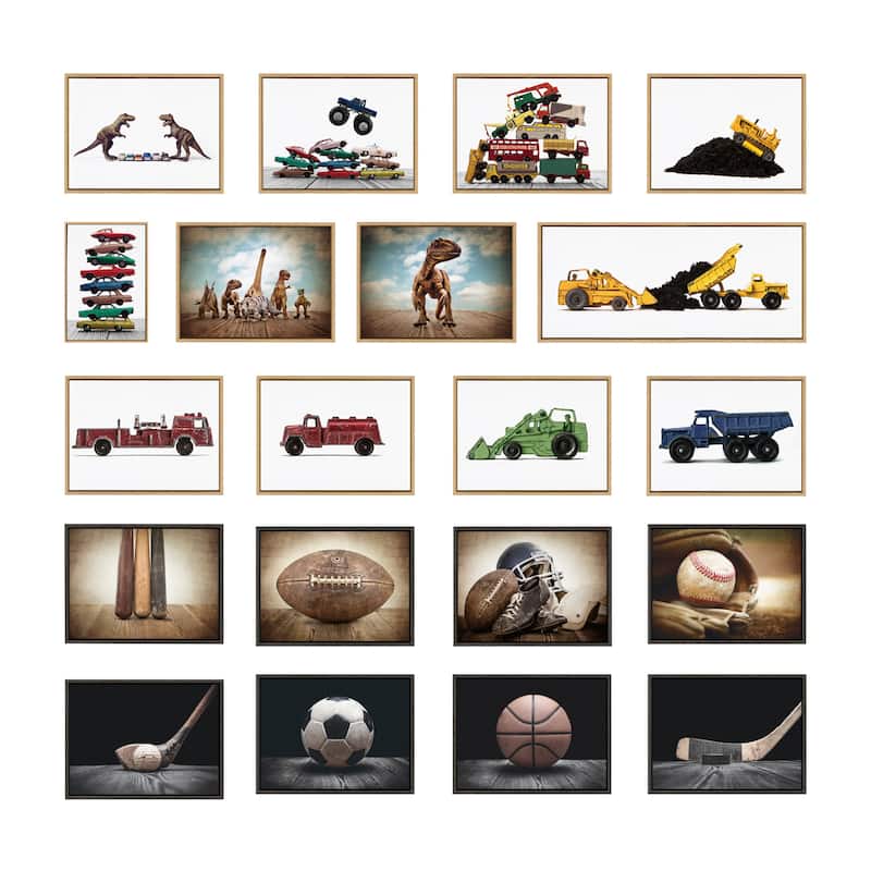 Kate and Laurel Sylvie Stacked Cars Canvas by Saint and Sailor Studios