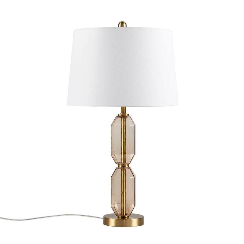 Faceted Brown Glass Table Lamp Brown See below