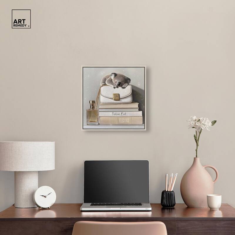 Koala on Fashion Books Canvas by Art Remedy