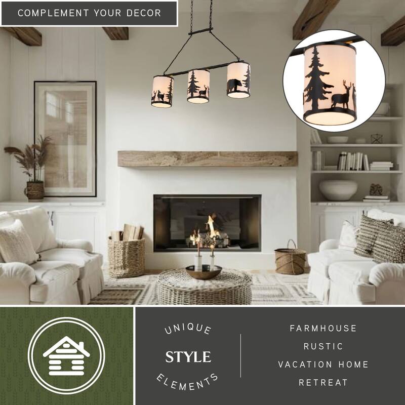 Vaxcel Lighting H0302 3 Light 38" Wide Chandelier
