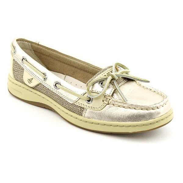 Sperry Top Sider Angelfish Women Moc Toe Leather Gold Boat Shoe