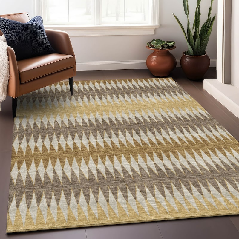 Machine Washable Indoor/ Outdoor Chantille Contemporary Rug
