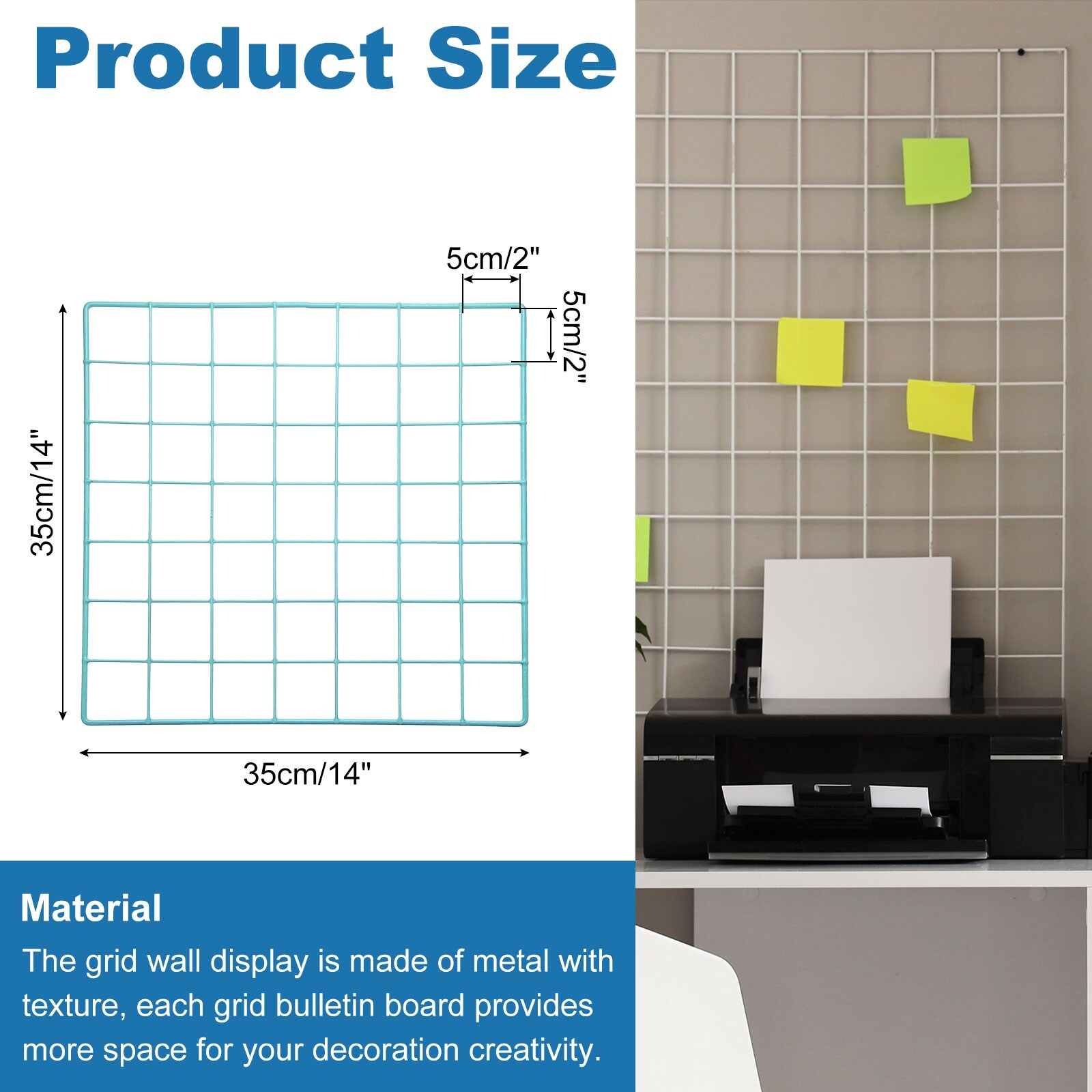 Wire Wall Grid Panel, Metal Photo Display Grid with Screw