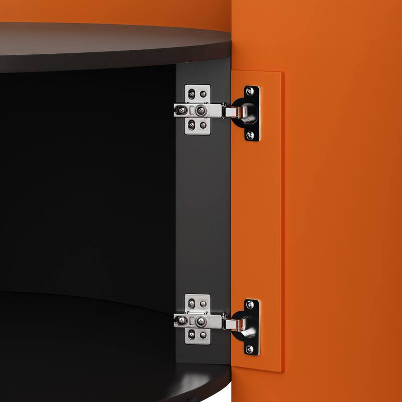 Anmytek Space Saving Round Nesting Coffee Table Extendable Sliding Top No Assembly Black