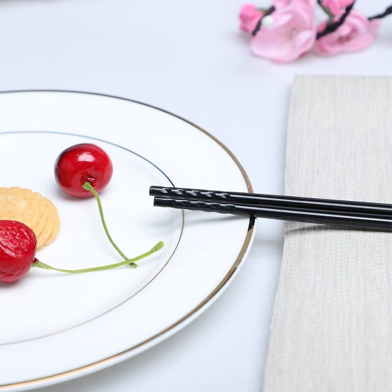 Unique Bargains Plastic Kitchen Dishware Nonslip Chopsticks 10 Pairs - 9.7" x 0.28" x 0.2"( L*Top D*Bottom D )