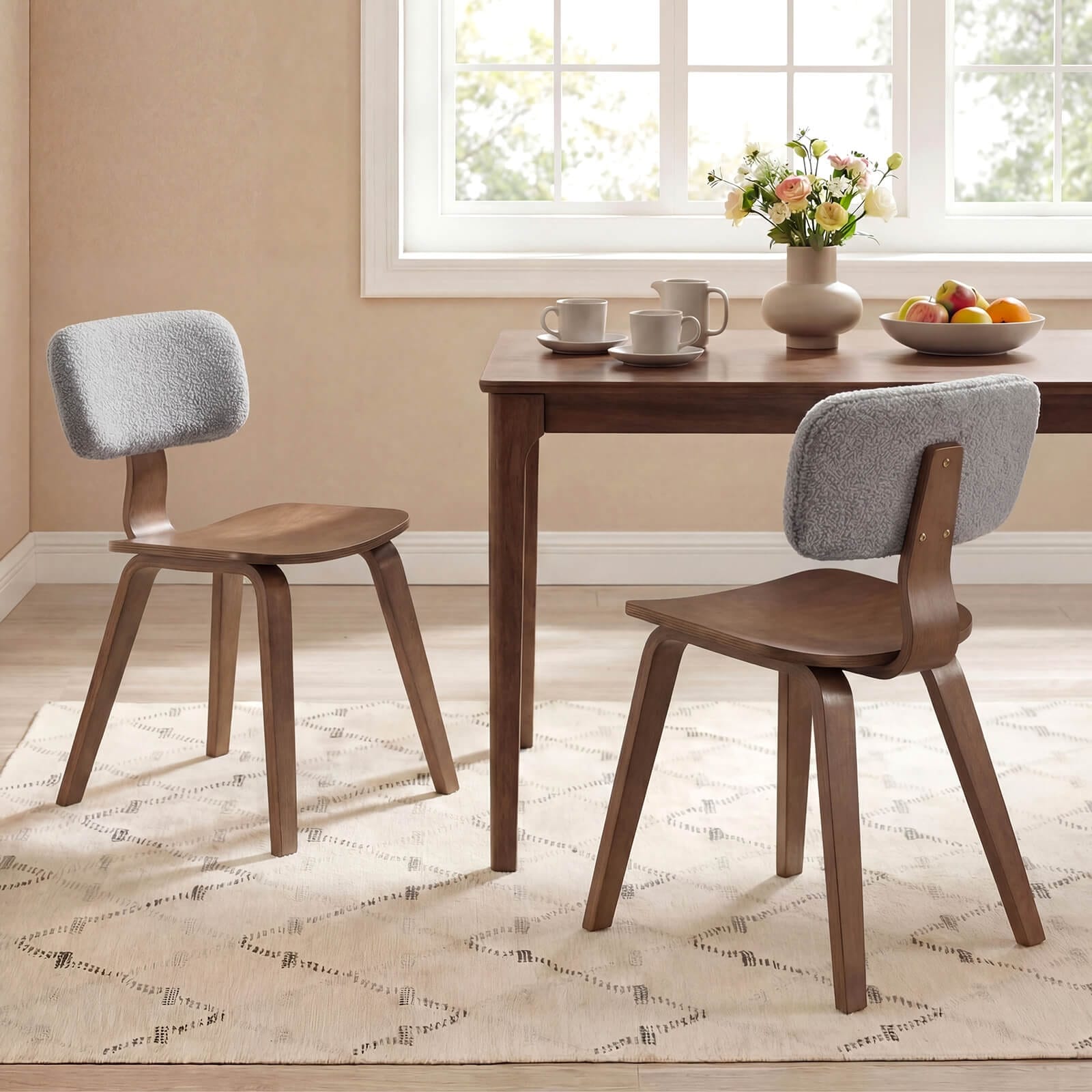 Costway Dining Chairs Set of 2/4 with Teddy Velvet Padded Backrest - See Details