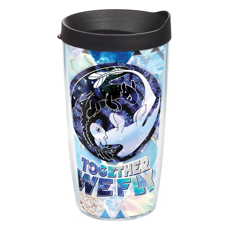 Tervis DreamWorks How To Train Your Dragon Made in USA Double Walled Insulated Travel Tumbler, Together We Fly - 16oz - Black Lid