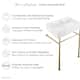 Claire Ceramic Console Sink White Basin Gold Legs