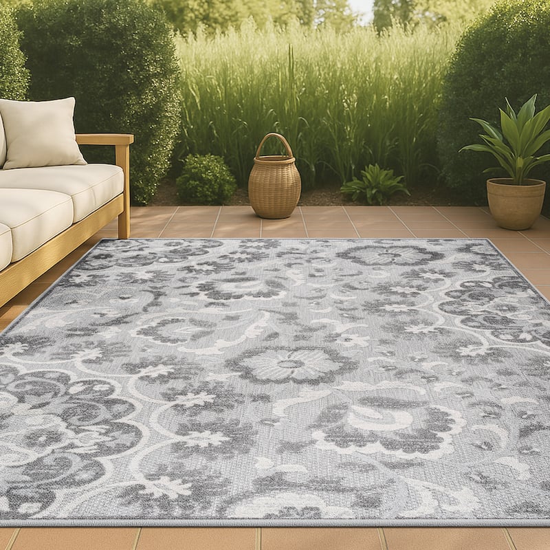 JONATHAN Y Gallia Medallion High-Low Indoor/Outdoor Area Rug