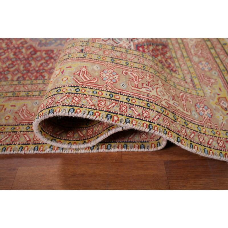 Geometric Tabriz Vintage Persian Area Rug Handmade Wool Carpet - 6'4" x 9'6"