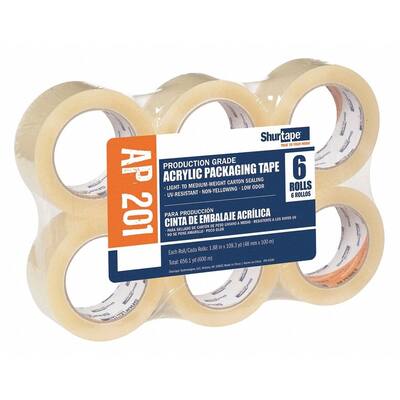 Shurtape Packaging Tape,Acrylic,PK6 AP 201 - 1 Each - 48mm x 100m