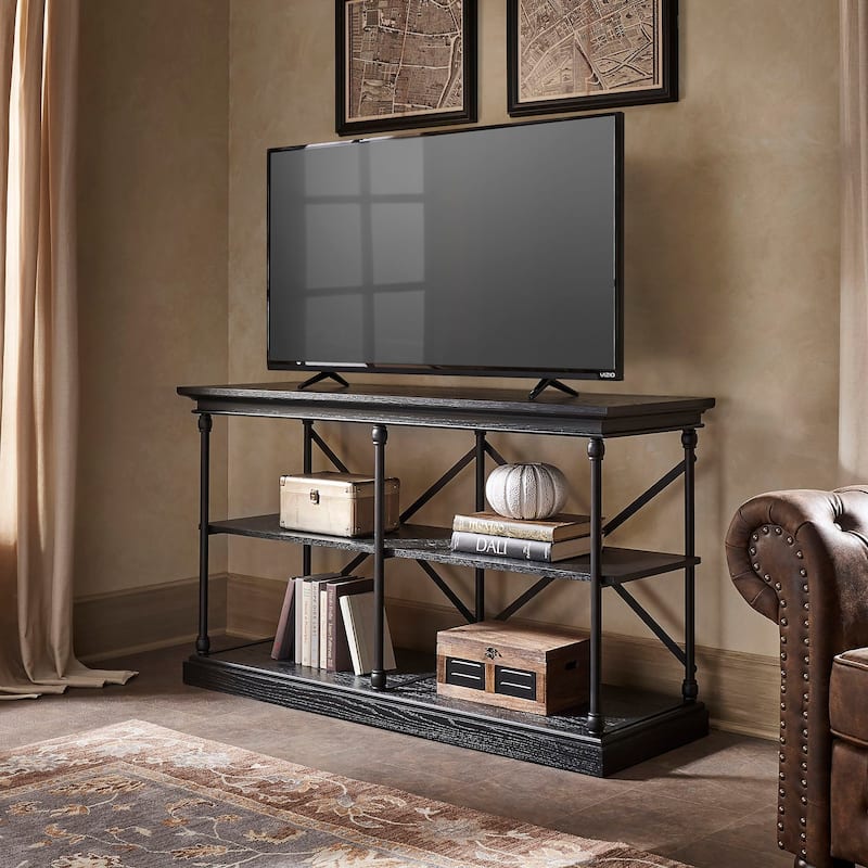 Dubrovnik Cornice Iron and Wood Entryway Console Table