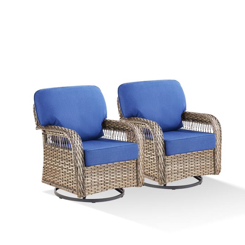 Pocassy Patio Outdoor Sofa Ottoman with Swivel Chair Table