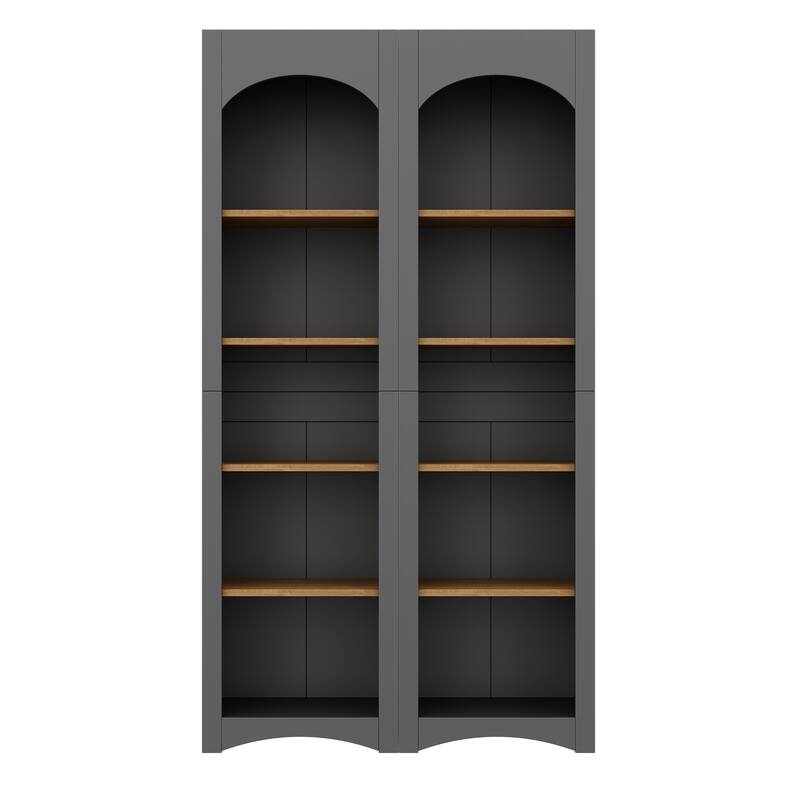 72"Hight Freestanding 5-Tier Bookshelves, Bookcases Set of 2 with Adjustable Shelves