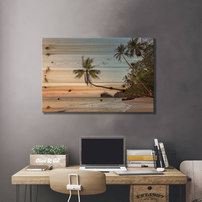 Sunset On Tropical Beach, Costa Rica Print On Wood by Matteo Colombo - Multi-Color